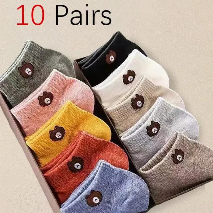 10 paires de chaussettes à motifs de dessin animé pour femmes