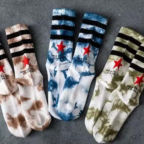 Chaussettes unisexes pour hommes et femmes, en coton rayé, tie-dye, style streetwear, hip hop, harajuku, pour le basketball, le skateboard, le sport, chaussettes amusantes, cadeau, calcetine