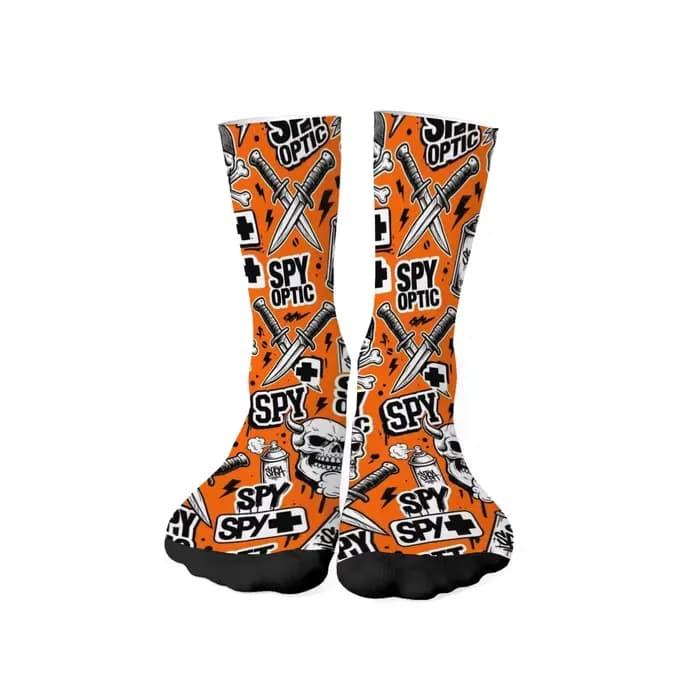 Chaussettes orange style dessin animé Harajuku