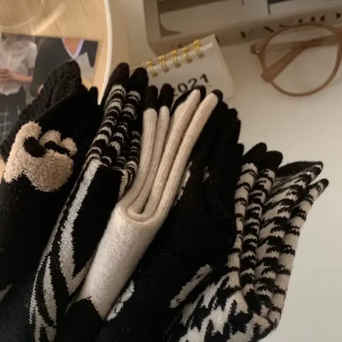5 paires de chaussettes mi-mollet pour femmes