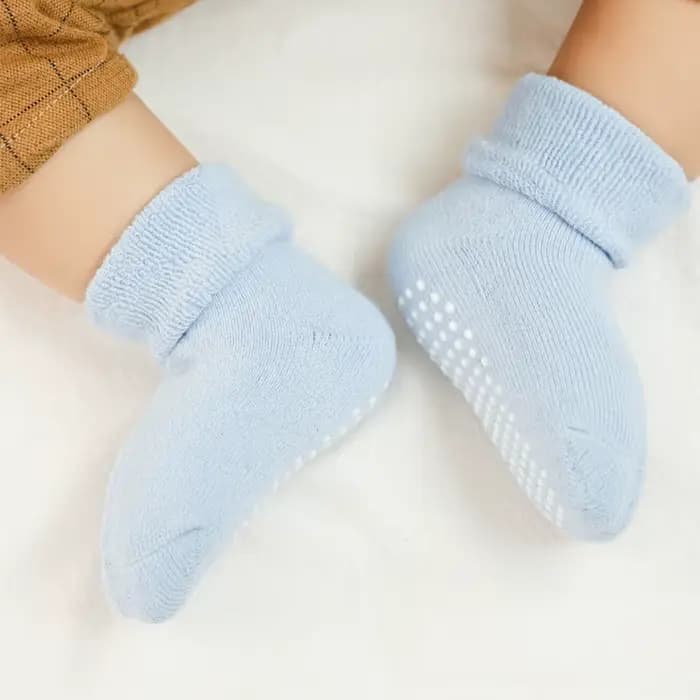 6 paires de chaussettes antidérapantes épaisses pour bébé