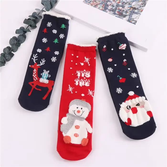 Chaussettes de Noël épaisses en coton doux pour femmes