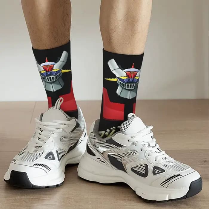 Nouveau homme hommes chaussettes décontracté Actarus Mazinger Z Manga chaussette Robot Goldorak Grendizer femmes bas printemps été automne hiver