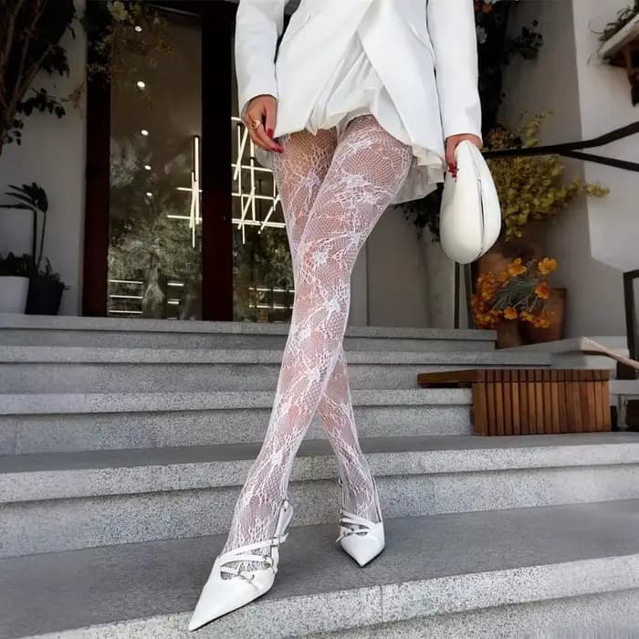 Collants blancs Lolita mignons pour femmes