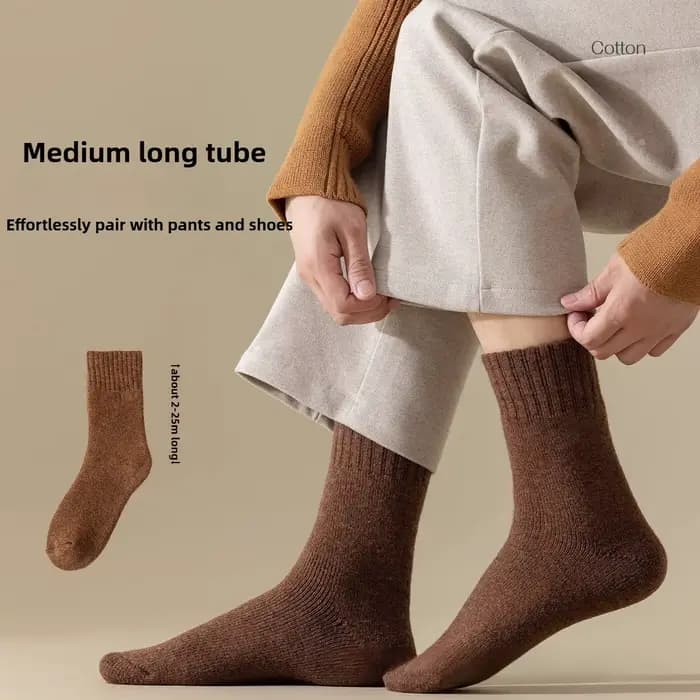 4 paires de chaussettes chaudes en laine pour hommes