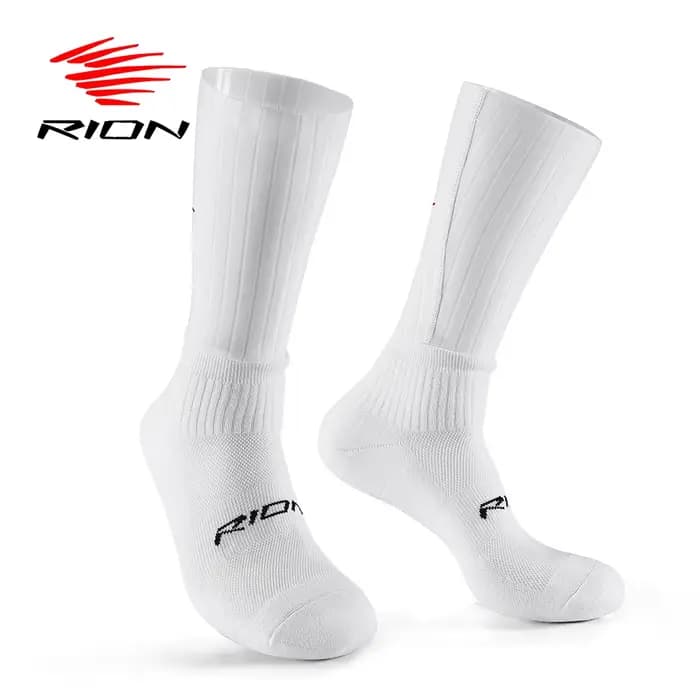 RION chaussettes de cyclisme unisexe avec soutien de la cheville tenue de sport vélo course basket-ball vélo athlétique Trekking mi-mollet respirant