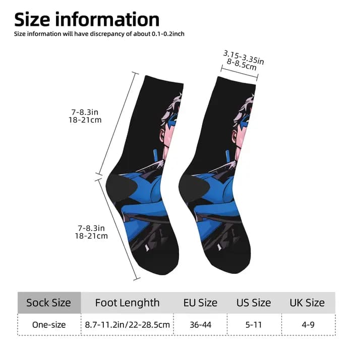 Dicks nightwing Graysons chaussettes bas décontractés femmes hommes moyen doux