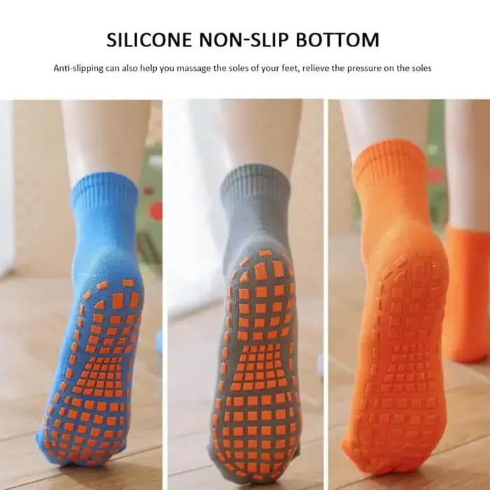 Chaussettes antidérapantes en coton pour enfants et adultes