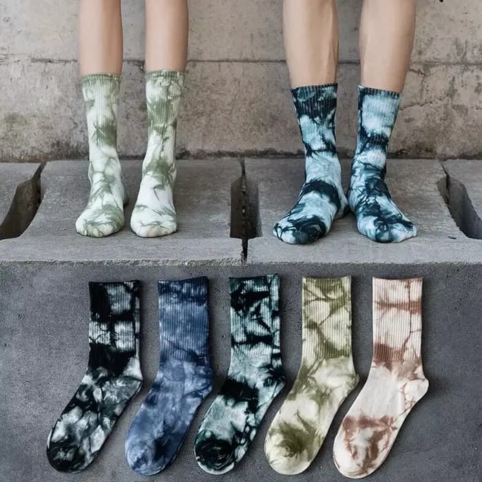 Chaussettes Tie-dye rue européenne et américaine Ins Hip-hop Tide marque Couple