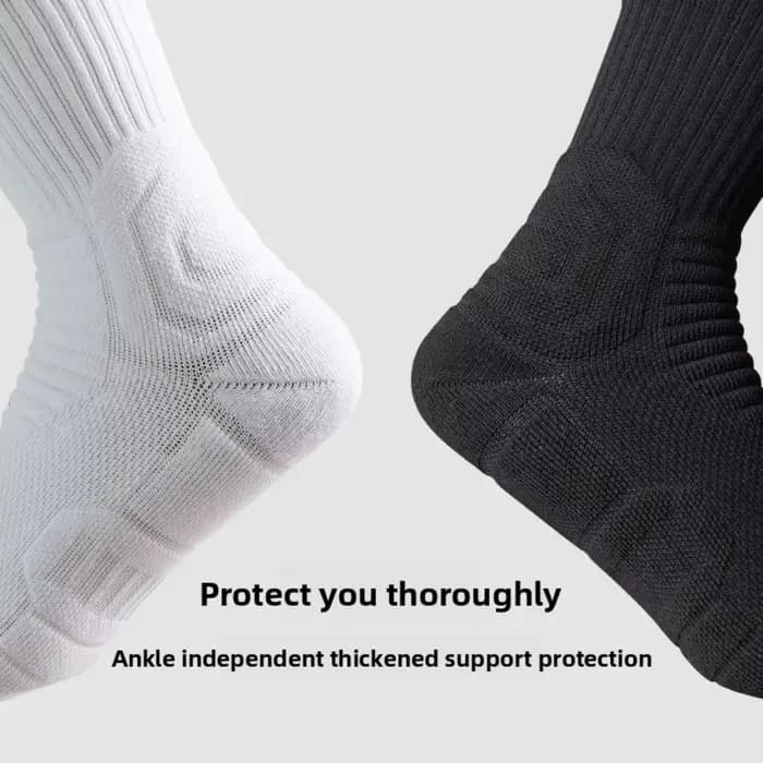 Chaussettes de basket-ball pour hommes, antidérapantes, confortables, de sport, bas de serviette, mi-longues, pour course à pied, cyclisme, course à pied