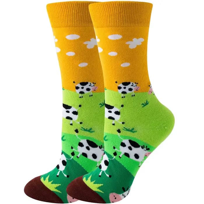 Femmes Designer mode drôle créatif Tube moyen coton femme coloré mignon motif Animal plante sport chaussette merveille chaussettes cadeau