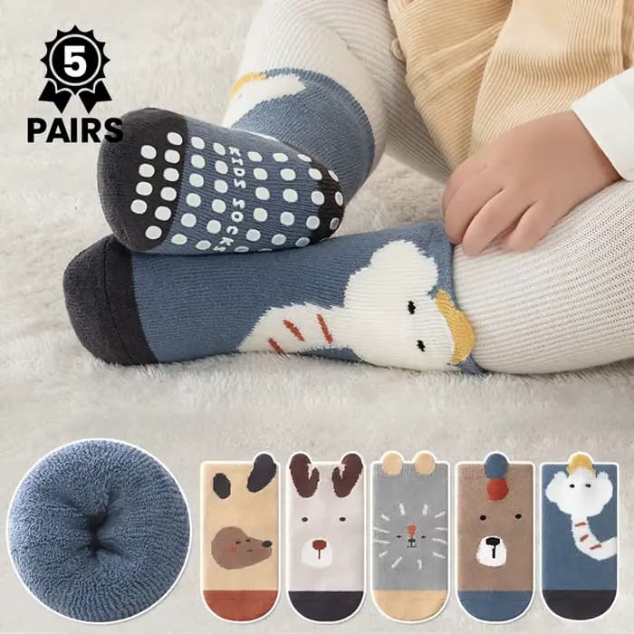 5 paires de chaussettes pour bébé en laine épaisse et rembourrée