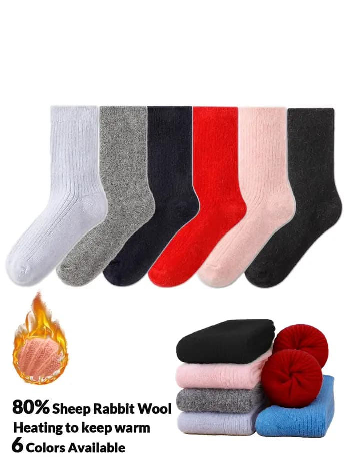 1 paire de chaussettes en cachemire épaisses et chaudes