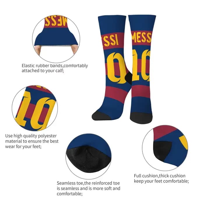 Messi Soccer No.10 chaussettes pour hommes nouveauté drôle heureux