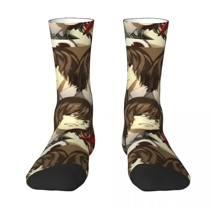 De nombreux visages de Goro Akechi chaussettes Harajuku bas de haute qualité toutes saisons