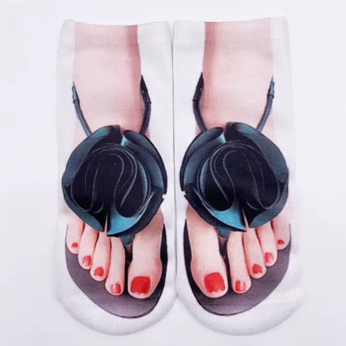 Chaussettes en coton imprimées 3D pour femmes