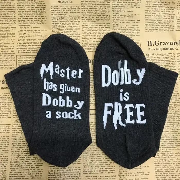 Chaussettes fantaisie unisexes « Le Maître a offert à Dobby une chaussette