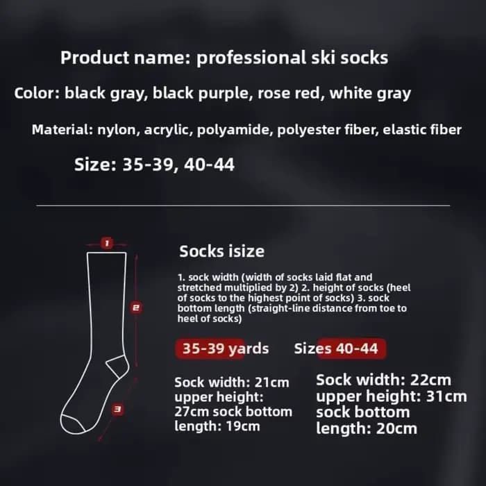 Chaussettes de Ski épaisses