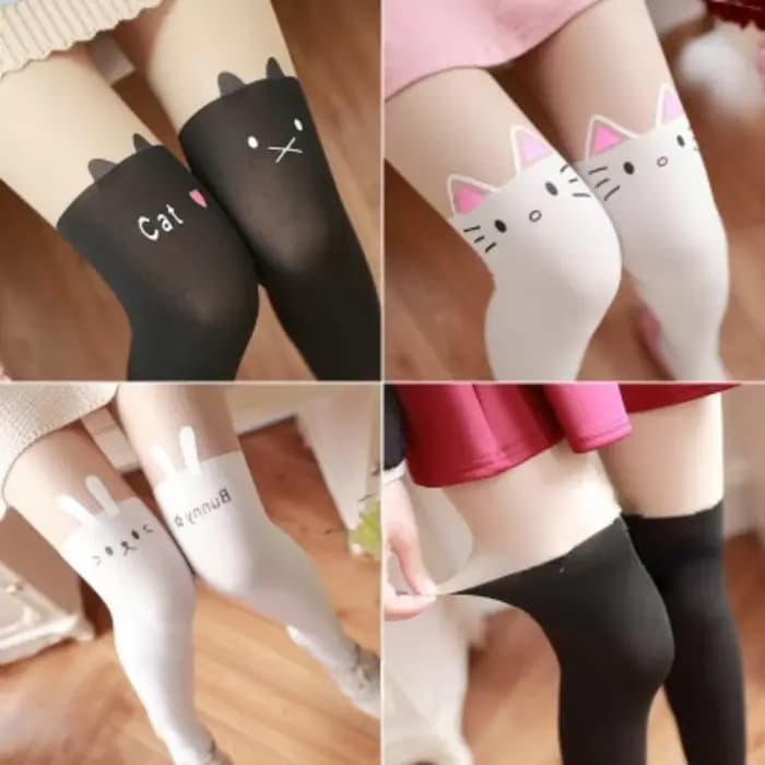 Collants fille ours chat mignon nœud