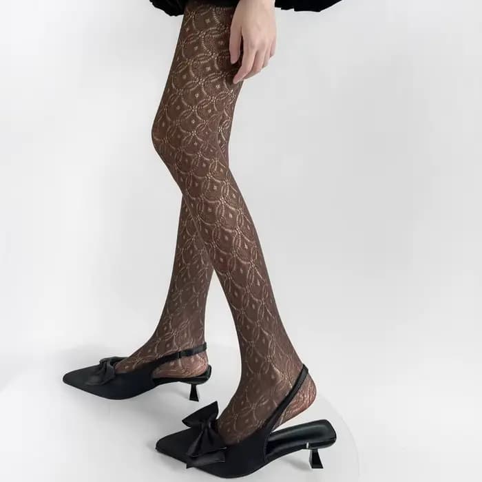 Maille résille bas collants évider dentelle Lingerie mince bas femmes collants femme bonneterie Sexy collants serré