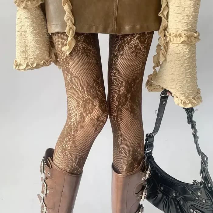 2025 nouveaux collants femmes Sexy dentelle florale cuisse haute bas