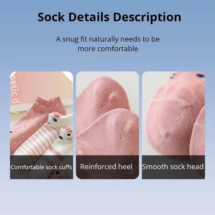Chaussettes tube court chat rose pour femme