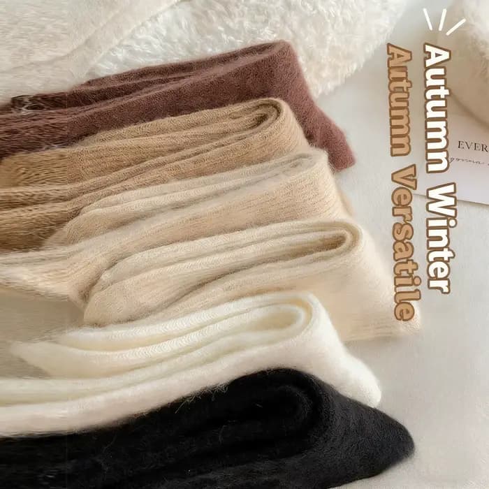 Femmes laine chaussettes chaud hiver épais cachemire flou décontracté couleur unie confortable maison chaussette doux longue thermique de haute qualité