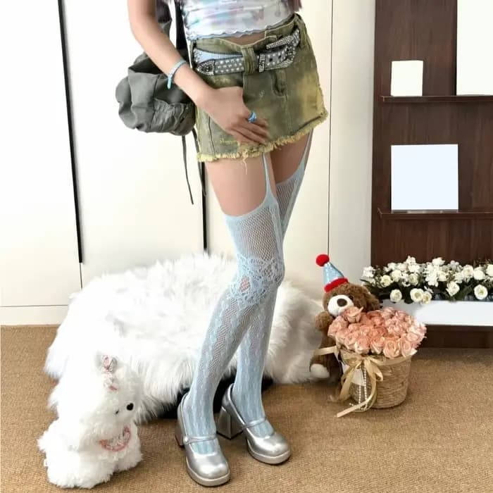 Collants résille ajourés pour femme