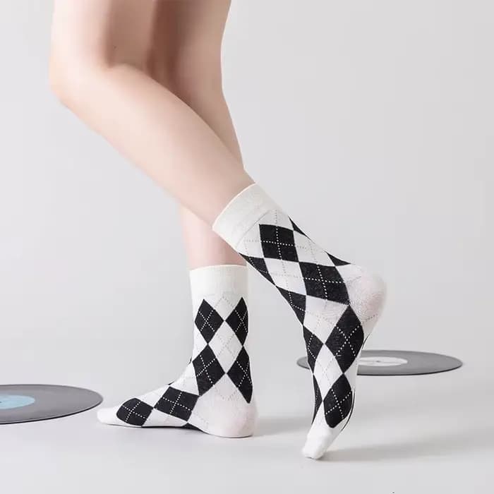 Bas Jacquard rétro Harajuku pour femmes