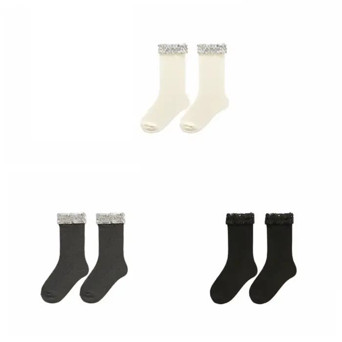 Chaussettes scintillantes en coton pour filles