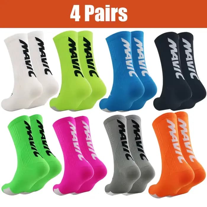 4 paires/ensemble chaussettes de cyclisme chaussettes de sport respirantes femmes hommes chaussettes de course basket-ball Football chaussettes professionnelles randonnée vélo