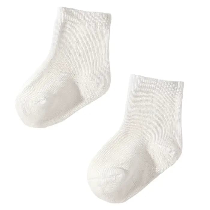 Chaussettes Blanches en Coton pour Bébé Fille et Garçon de 0 à 2 Ans, à la Mode, 5 Paires/Ensemble, 2025