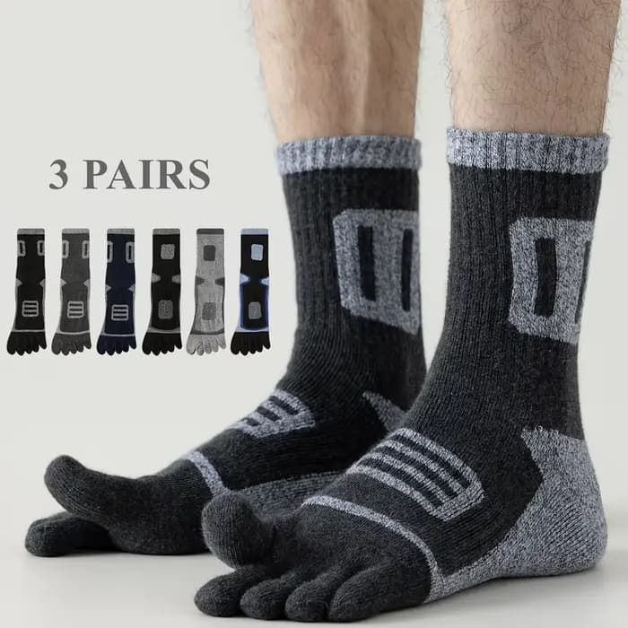 3 paires de chaussettes à orteils en polaire pour hommes