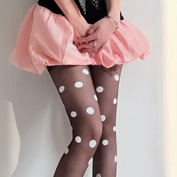 Collants à pois pour femme