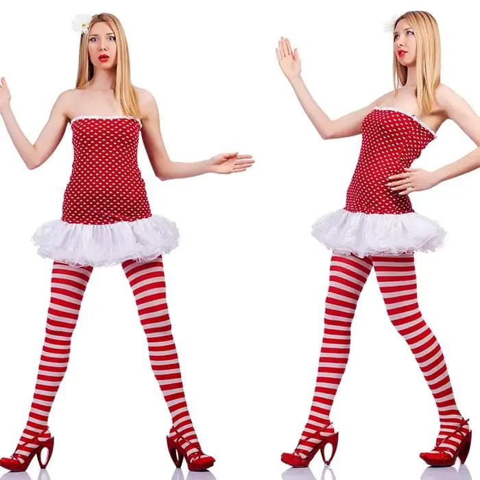 Collants rayés pleine longueur pour femmes