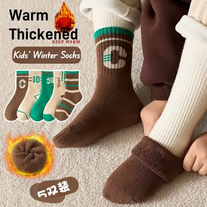 Lot de 5 paires de chaussettes d'hiver pour enfants