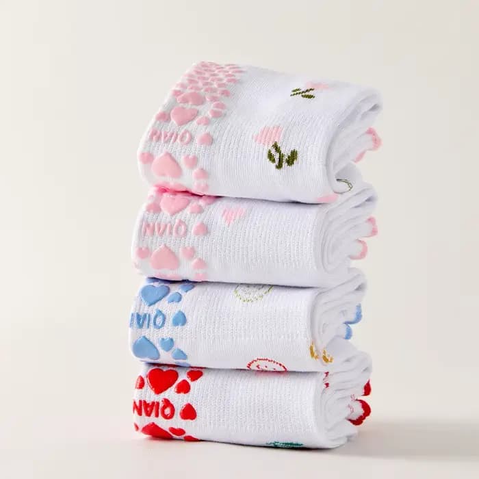 Chaussettes antidérapantes style Soft Girl en tissu texturé