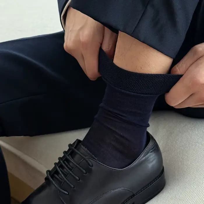 Chaussettes d'été fines et respirantes en soie de mûrier pour hommes