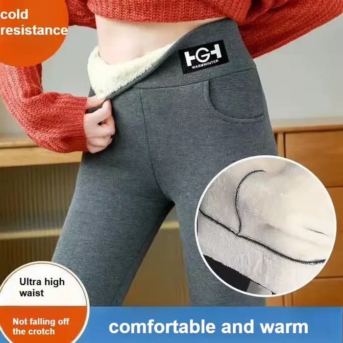 ​ ​ Leggings thermiques doublés en polaire pour femmes, collants chauds d'hiver, ceinture antidérapante, Streetwear d'extérieur, pantalons de Yoga, peluche haute densité ​ ​