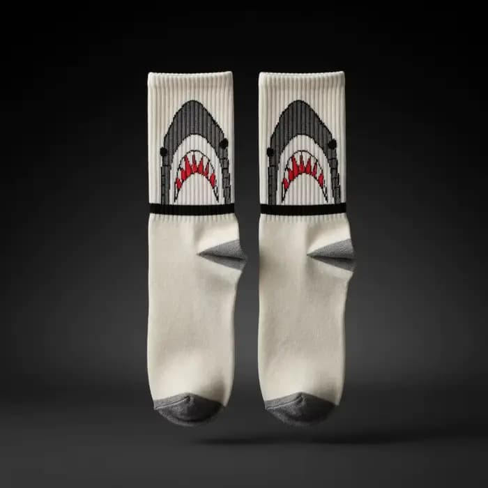 Chaussettes de haute qualité à motif de requin pour femmes et hommes
