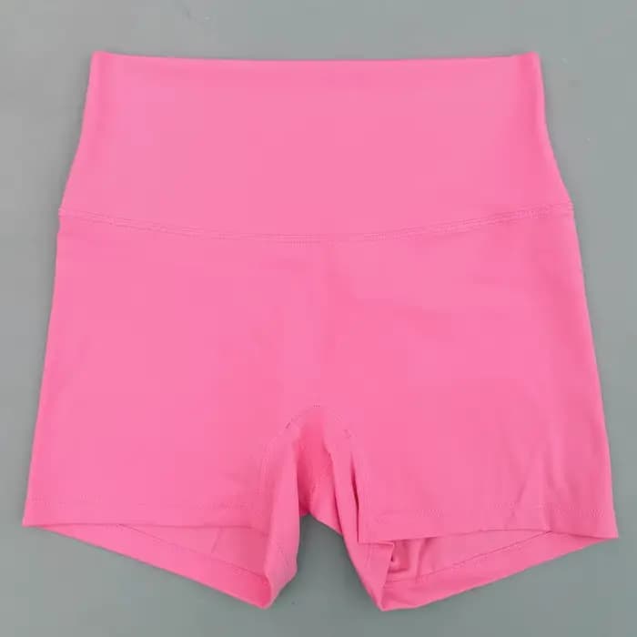 Sexy couleur unie femmes Fitness Sport court taille haute athlétique Yoga jambe courte cyclisme entraînement complet Jogging Squat preuve