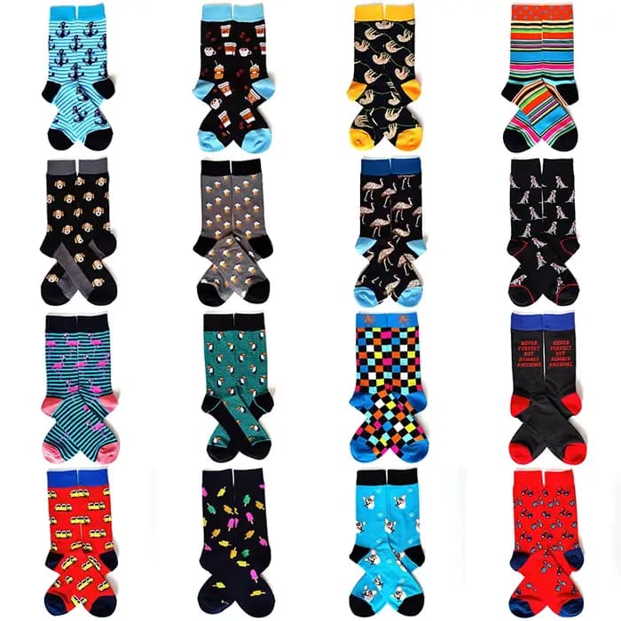 Nouvelles chaussettes heureuses hommes drôle fruits animaux bière nourriture coton