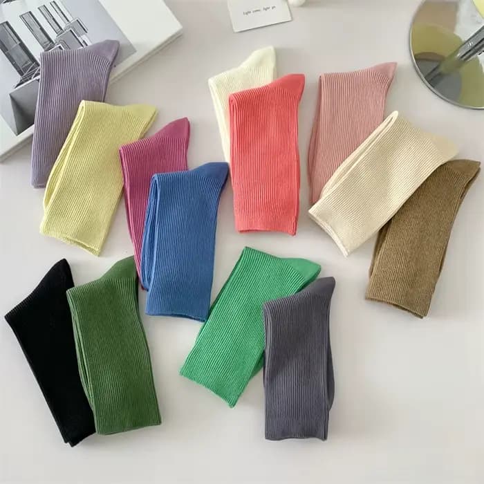 Nouvelles chaussettes pour femmes respirant plaine basique Simple filles équipage