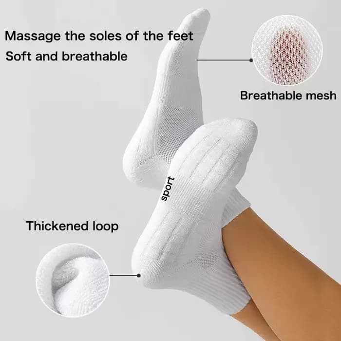 3 paires de chaussettes de sport mi-longues à semelles en serviette pour toutes saisons, couleur pure, déodorantes, absorbant la sueur et respirantes chaussettes mi-mollet noires, absorbant les chocs 