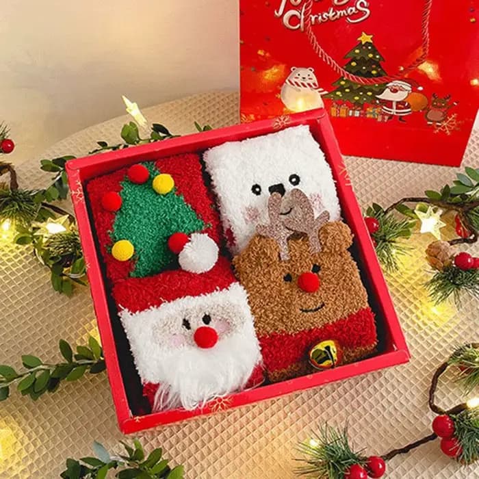 Chaussettes créatives en velours de corail du père noël