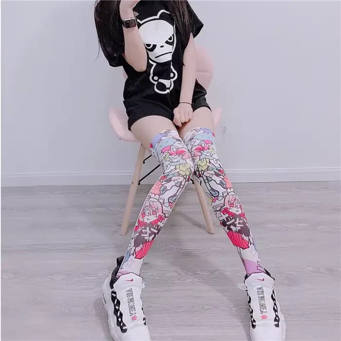 Nouvelles chaussettes mode bas décontracté Polyester cuisse haute sur genou