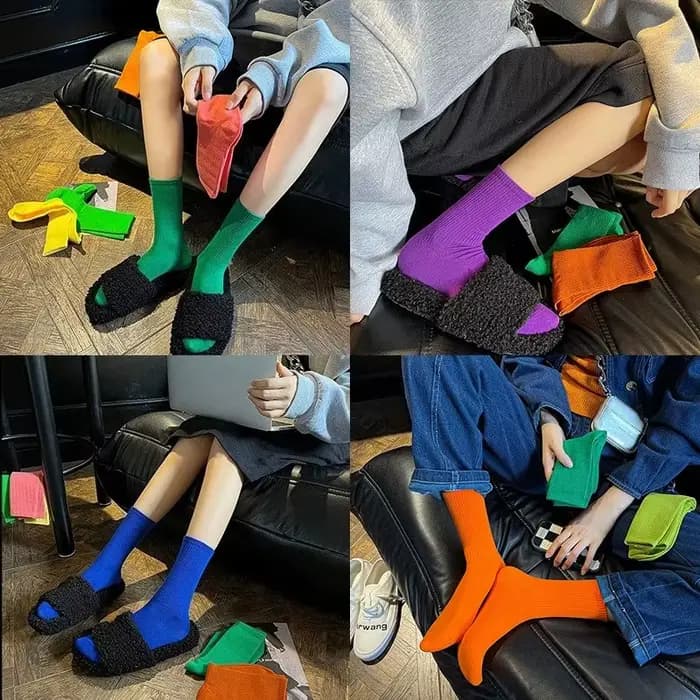 1 paire de chaussettes couleur bonbon