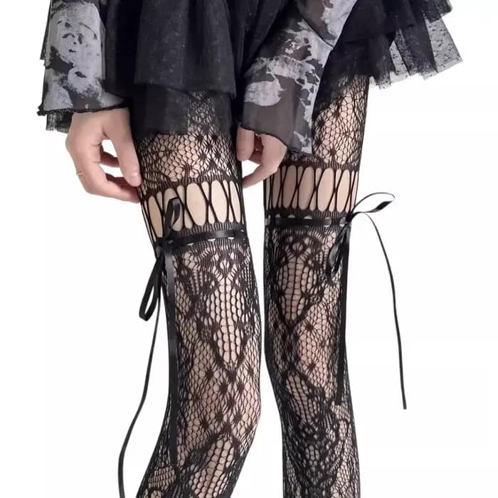 Collants fins en dentelle pour femmes