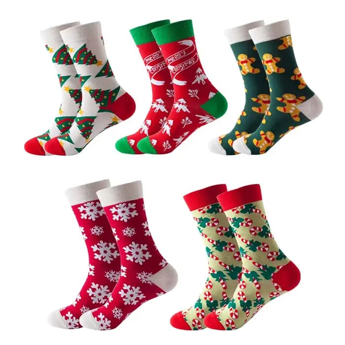 Ensemble de chaussettes tendance 10 pièces (5 paires) |   Nouvelles chaussettes unisexes en coton respirant pour le sport, le Style décontracté et Hip Hop, imprimés de nouveauté amusants