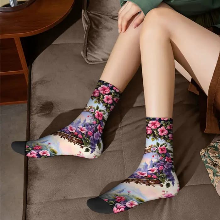 Fantaisie Art Floral chaussettes Style Harajuku décontracté mode hommes